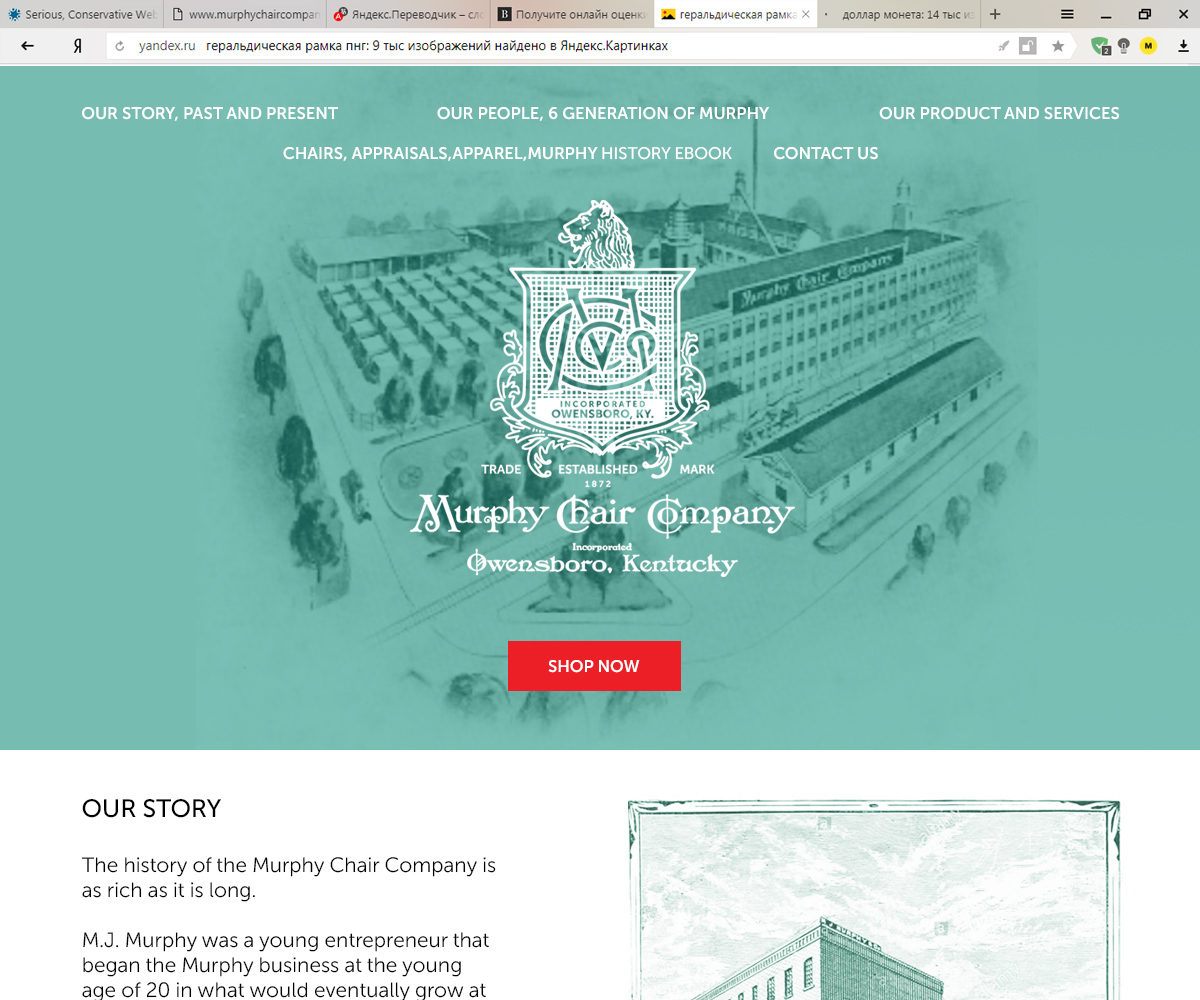 Web Design by Oksana for murphy chair company | Design #17227275