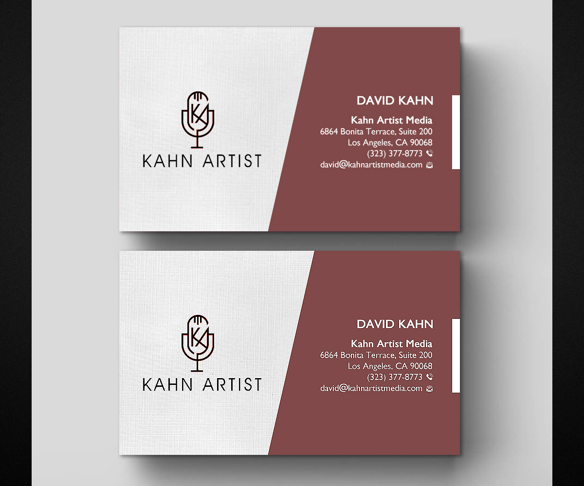 Business Card Design by Designers Hub for Kahn Artist Media | Design #17153226