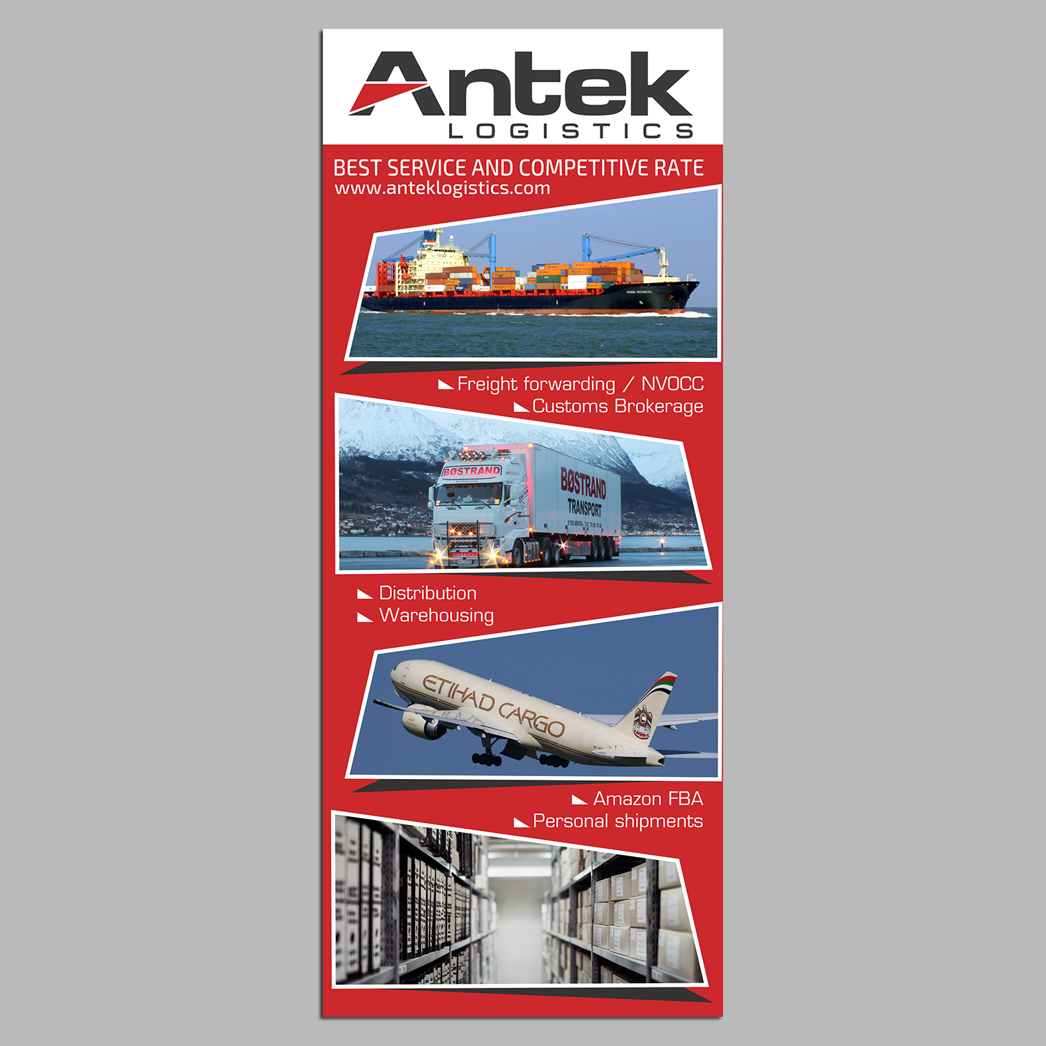Diseño de Stand de Feria por elveneclipse para Antek Logistics Ltd | Diseño #17154610