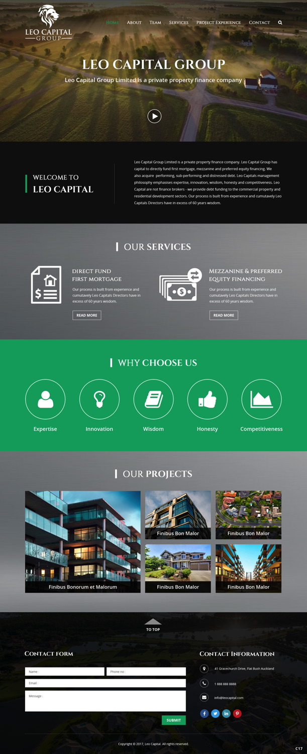 Wordpress Design by pb for Leo Capital Group | Design #17162186