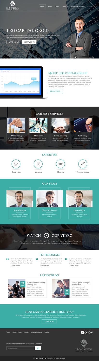 Wordpress Design by rightway for Leo Capital Group | Design #17164377