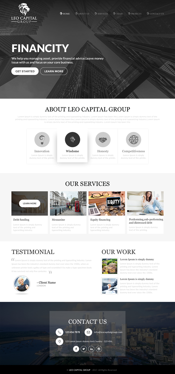 Design Wordpress par rightway pour Leo Capital Group | Design #17164378