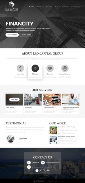 Wordpress Design by rightway for Leo Capital Group | Design: #17164378