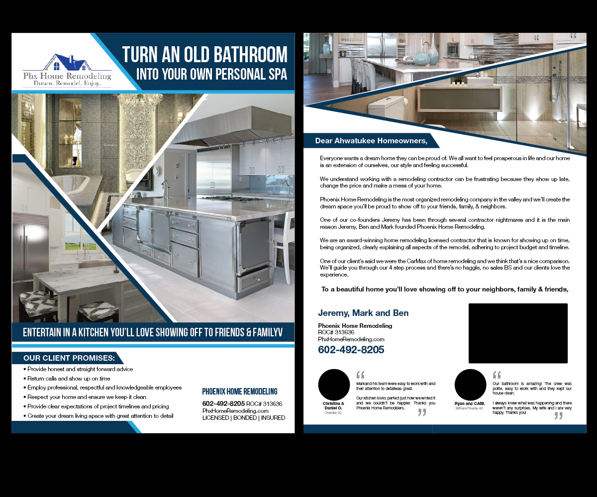 Flyer Design by joliau for Phoenix Home Remodeling | Design #17168181