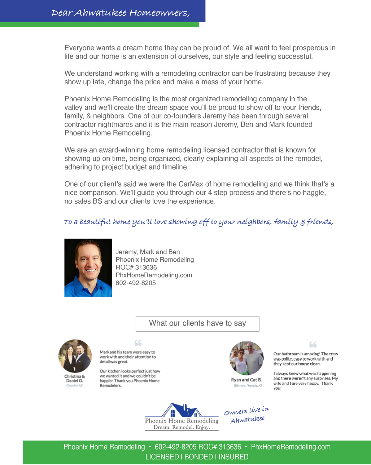 Flyer Design by tjgdzns for Phoenix Home Remodeling | Design #17245790