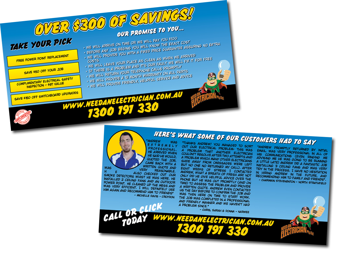 Flyer Design by Kings Bishop Design for Need An Electrician Pty Ltd | Design #629866