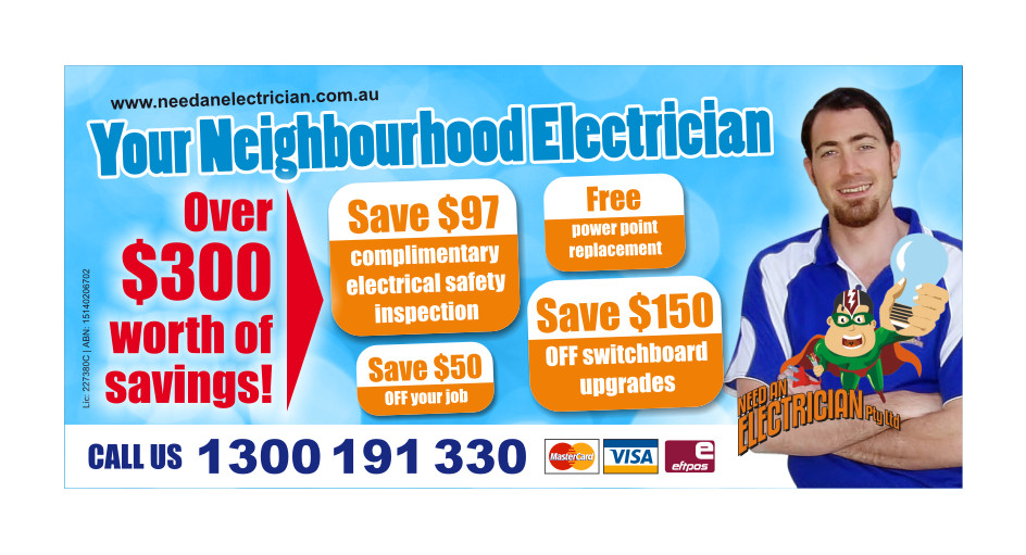 Flyer Design by Atvento Graphics for Need An Electrician Pty Ltd | Design #627298