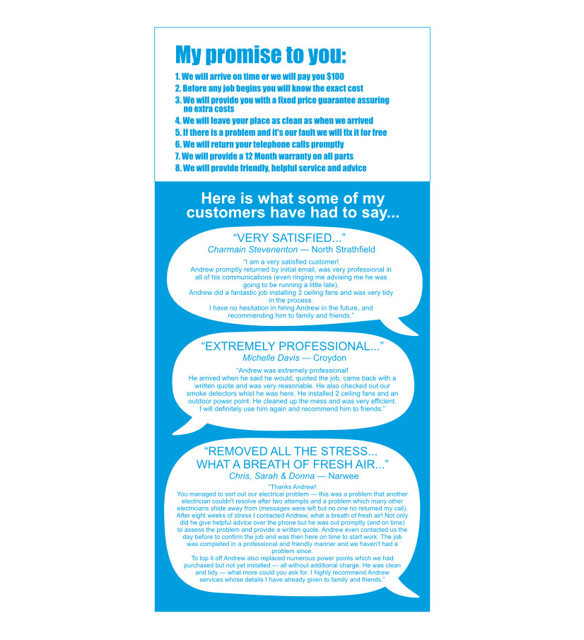 Flyer Design by Atvento Graphics for Need An Electrician Pty Ltd | Design #629594