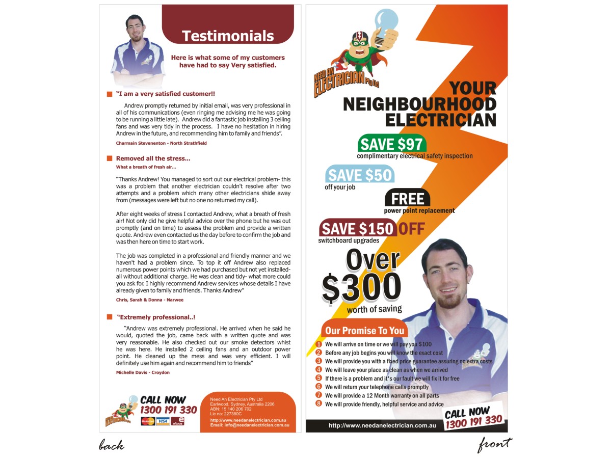 Flyer-Design von allenpales für Need An Electrician Pty Ltd | Design #629555