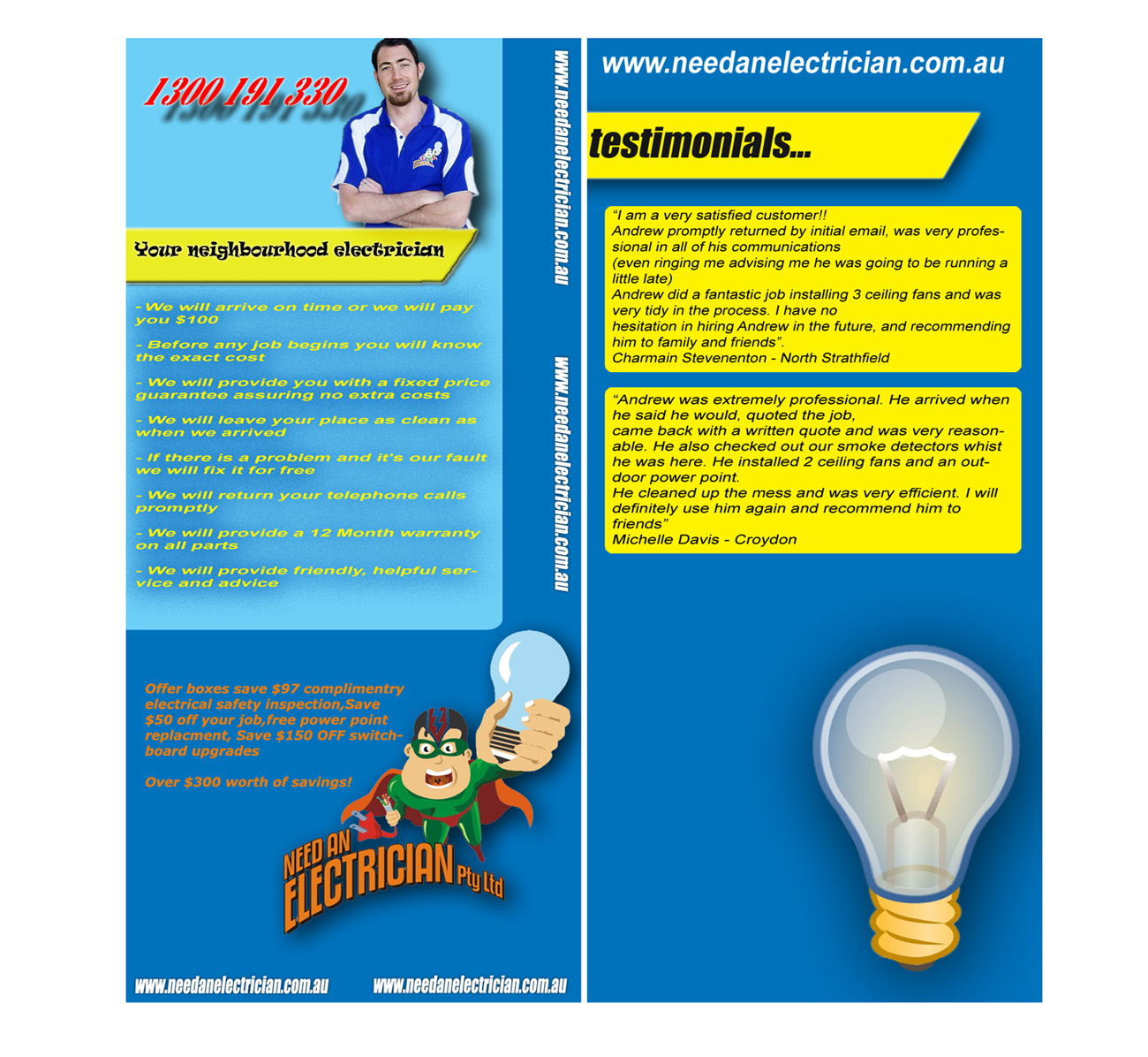 Flyer Design by gokybiz for Need An Electrician Pty Ltd | Design #630664