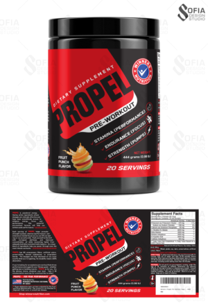 Label for Sports Nutrition Supplement | Label Design by SofiaDesignStudio