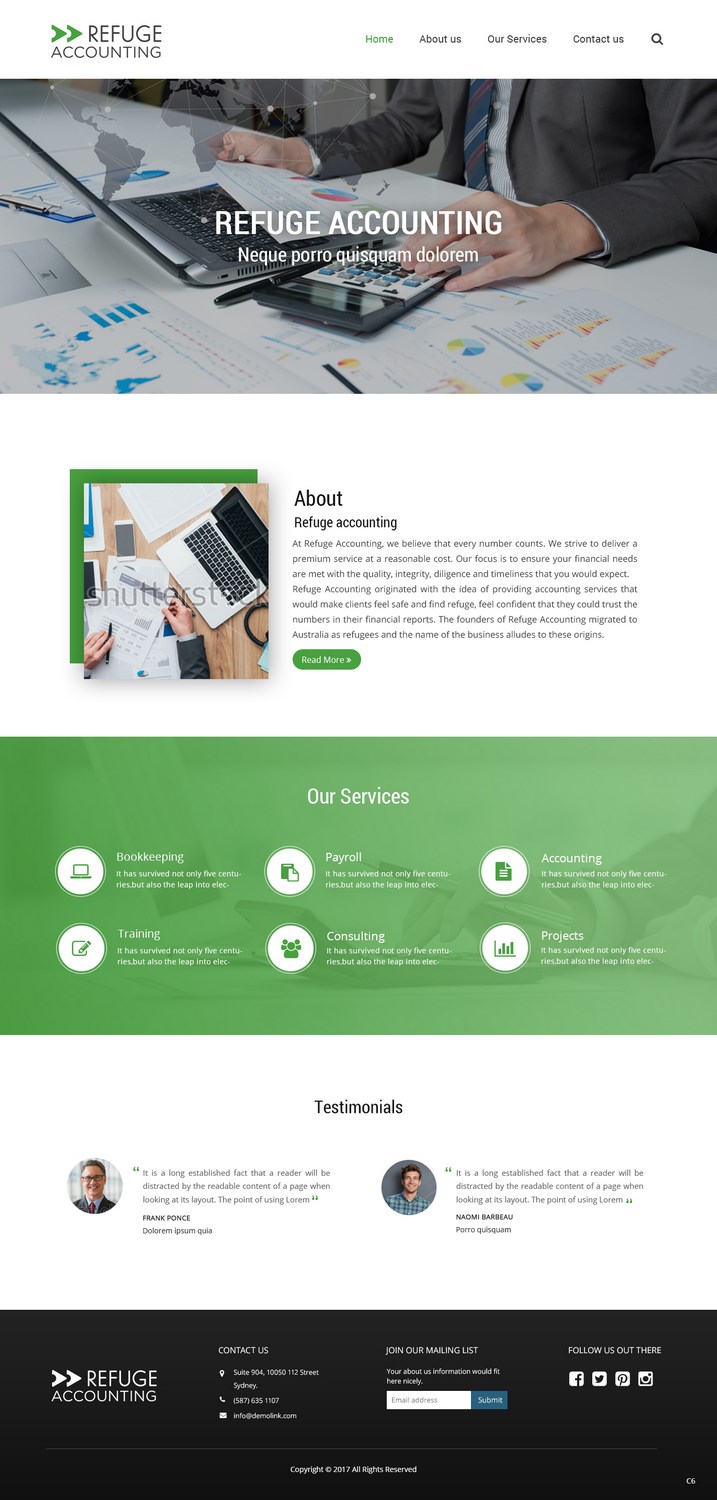 Wordpress Design by pb for Refuge Accounting | Design #17173378