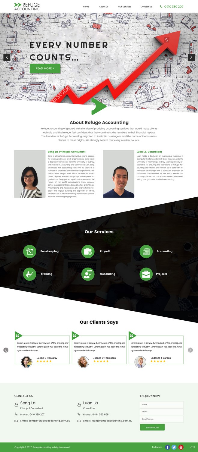 Wordpress Design by pb for Refuge Accounting | Design #17173381