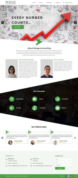 Wordpress Design by pb for Refuge Accounting | Design: #17173381