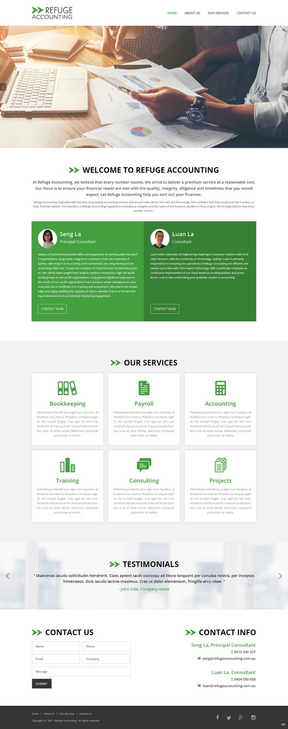 Wordpress Design by pb for Refuge Accounting | Design #17173382