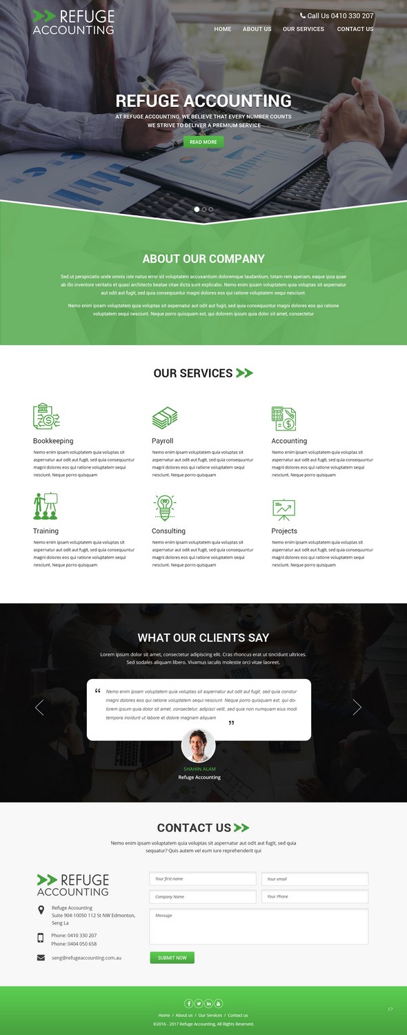 WordPress-Design von pb für Refuge Accounting | Design #17188110