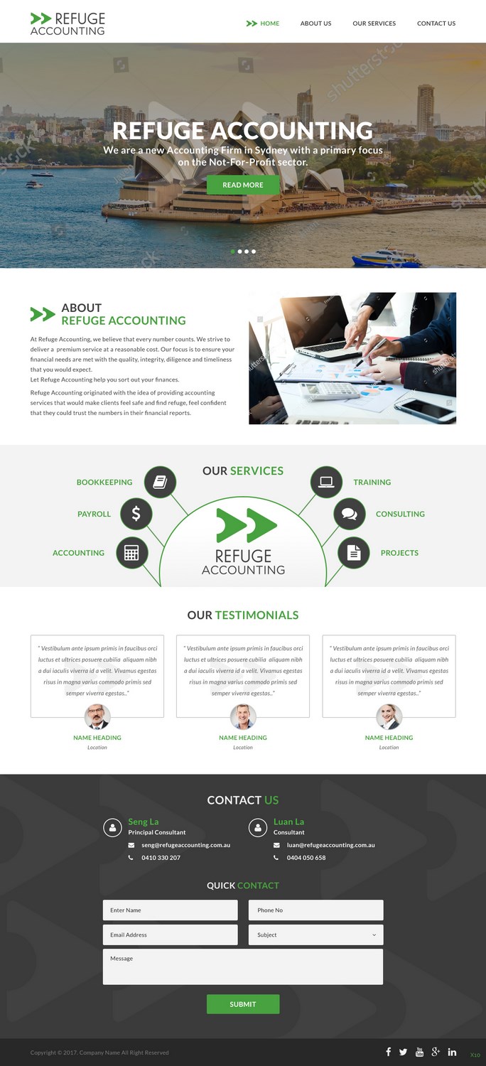 WordPress-Design von pb für Refuge Accounting | Design #17188111