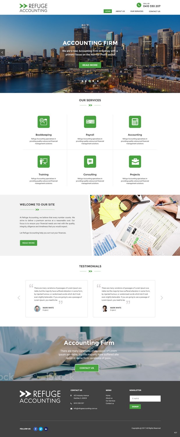 WordPress-Design von pb für Refuge Accounting | Design #17188112