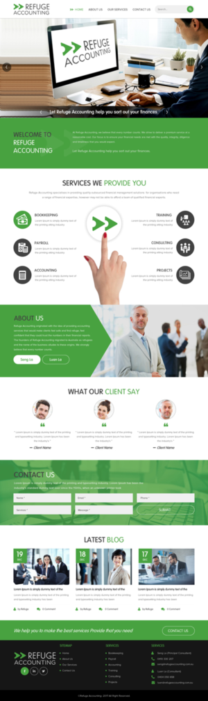 Wordpress Design by rightway for Refuge Accounting | Design: #17188249