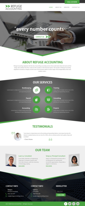 Wordpress Design by rightway for Refuge Accounting | Design: #17188261