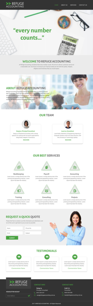 Wordpress Design by rightway for Refuge Accounting | Design: #17188269