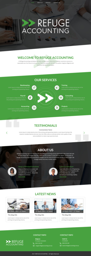 Wordpress Design by rightway for Refuge Accounting | Design: #17188270