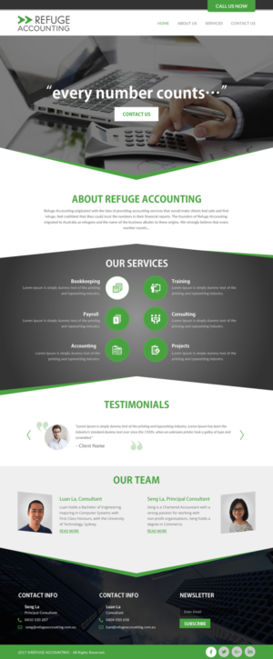 Wordpress Design by rightway for Refuge Accounting | Design: #17197377