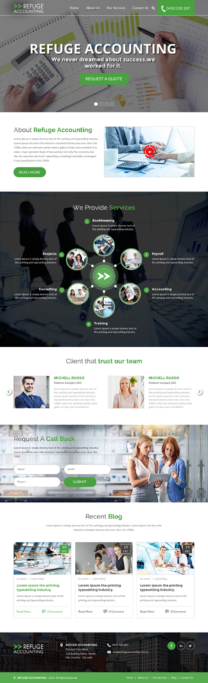 Wordpress Design by rightway for Refuge Accounting | Design: #17207040