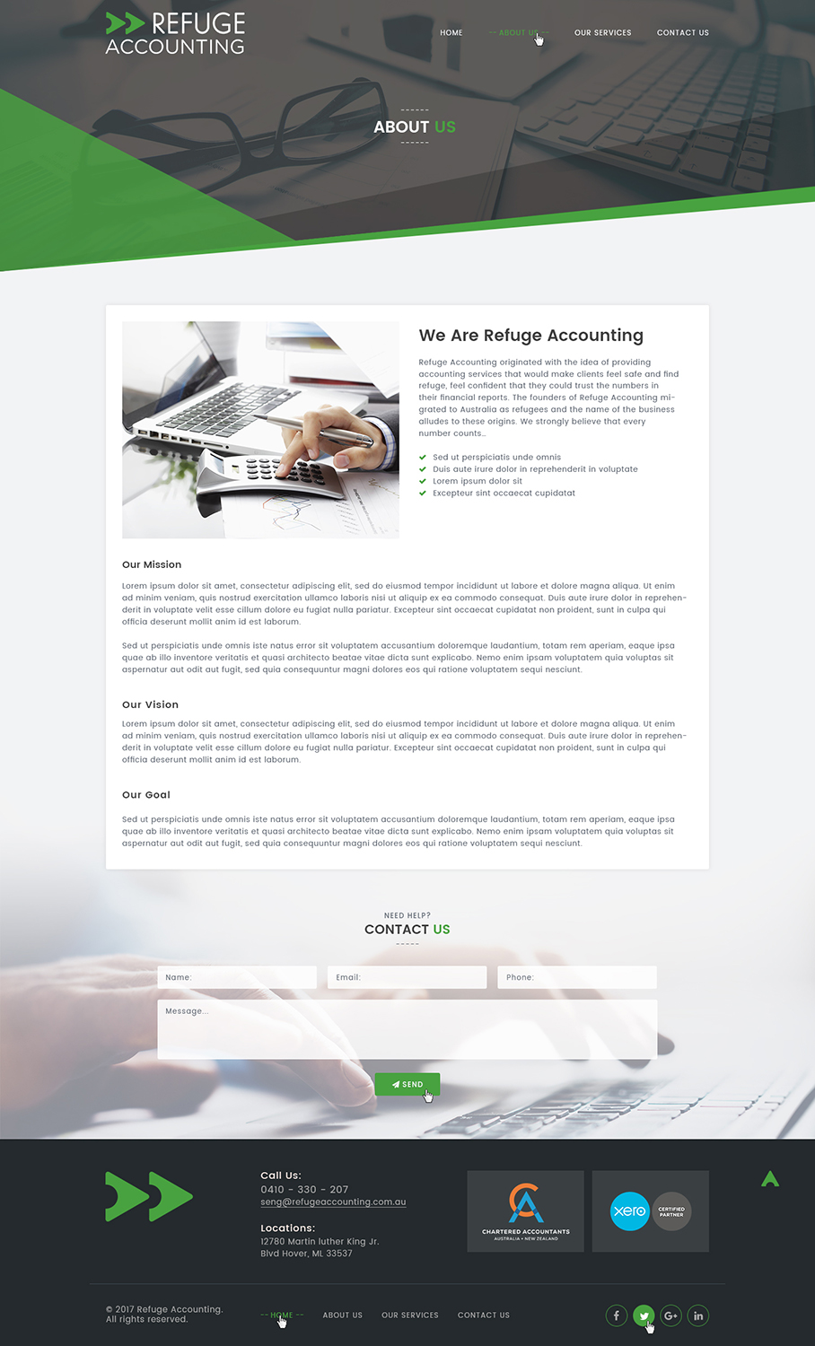 Wordpress Design by Ved Web Services for Refuge Accounting | Design #17251474