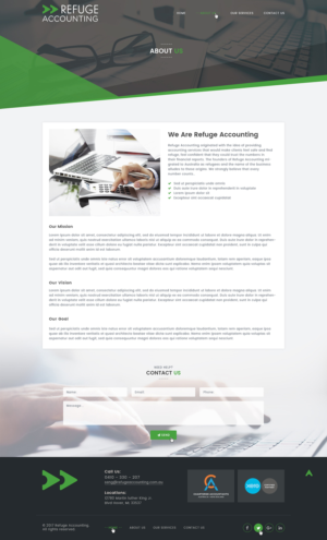 Wordpress Design by Ved Web Services for Refuge Accounting | Design: #17251474