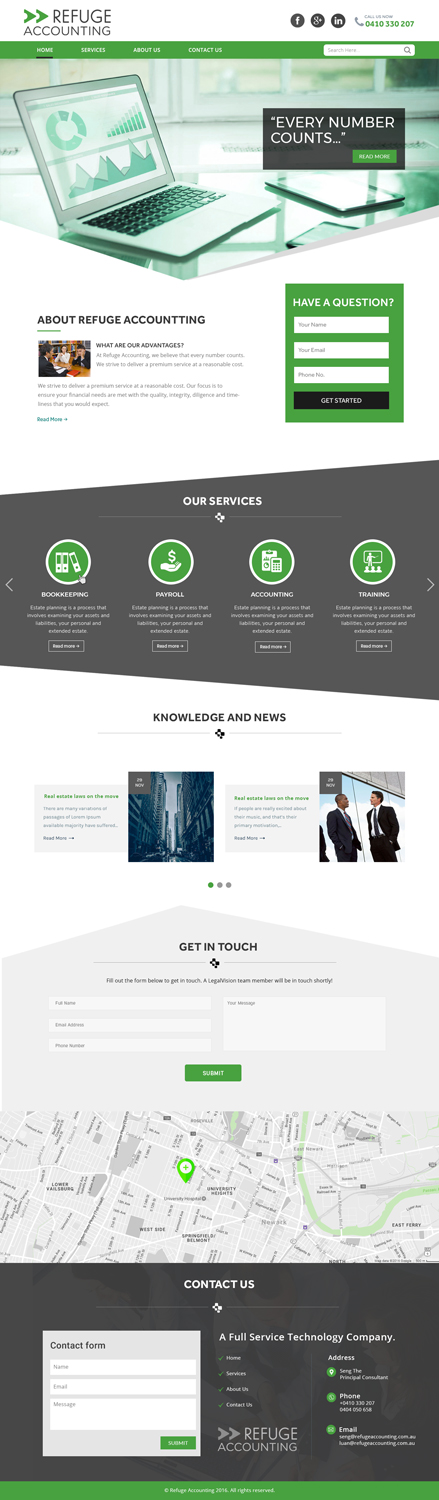 Wordpress Design by Xclusive Designers for Refuge Accounting | Design #17248543