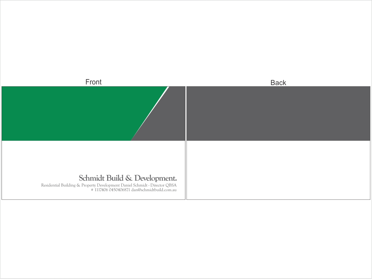 Business Card Design by Purple Studio for Schmidt Build & Development | Design #2721262