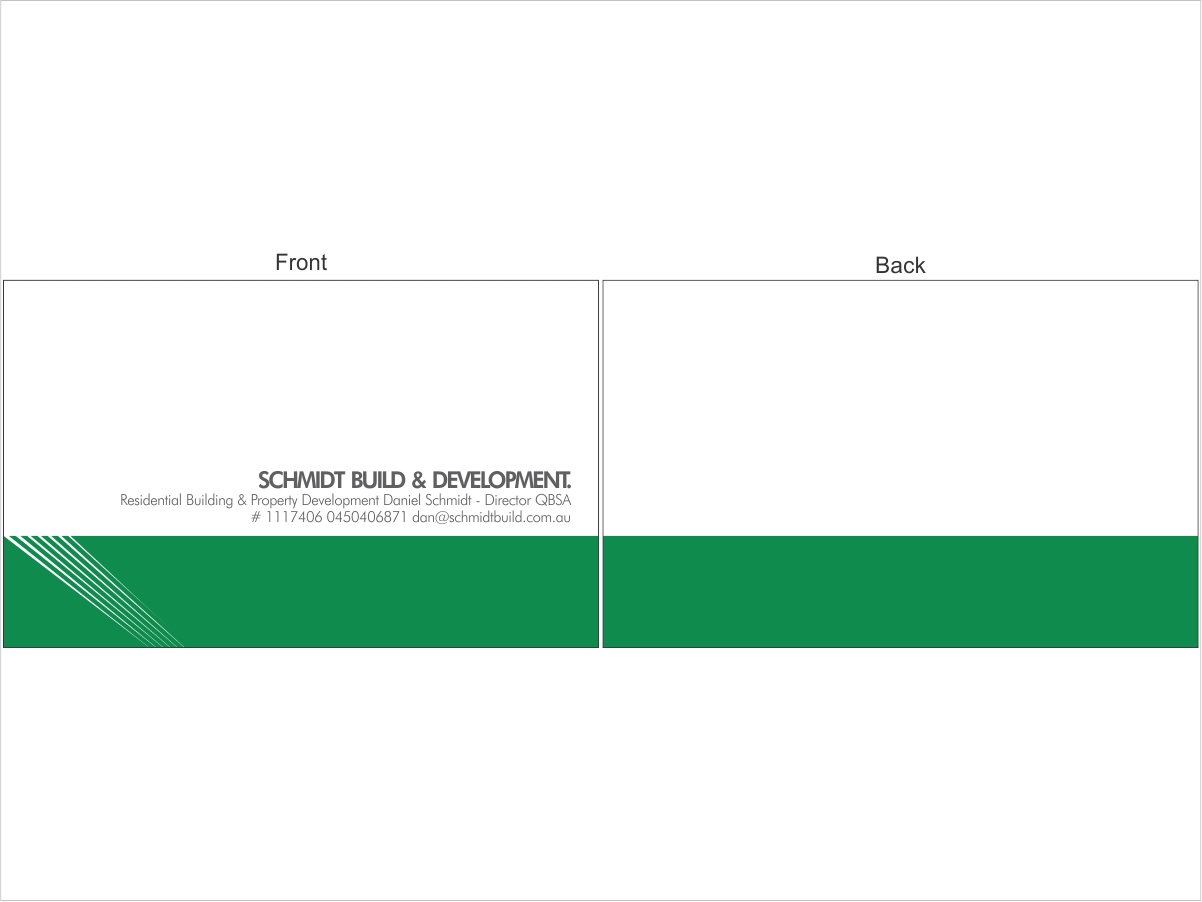 Business Card Design by Purple Studio for Schmidt Build & Development | Design #2721263