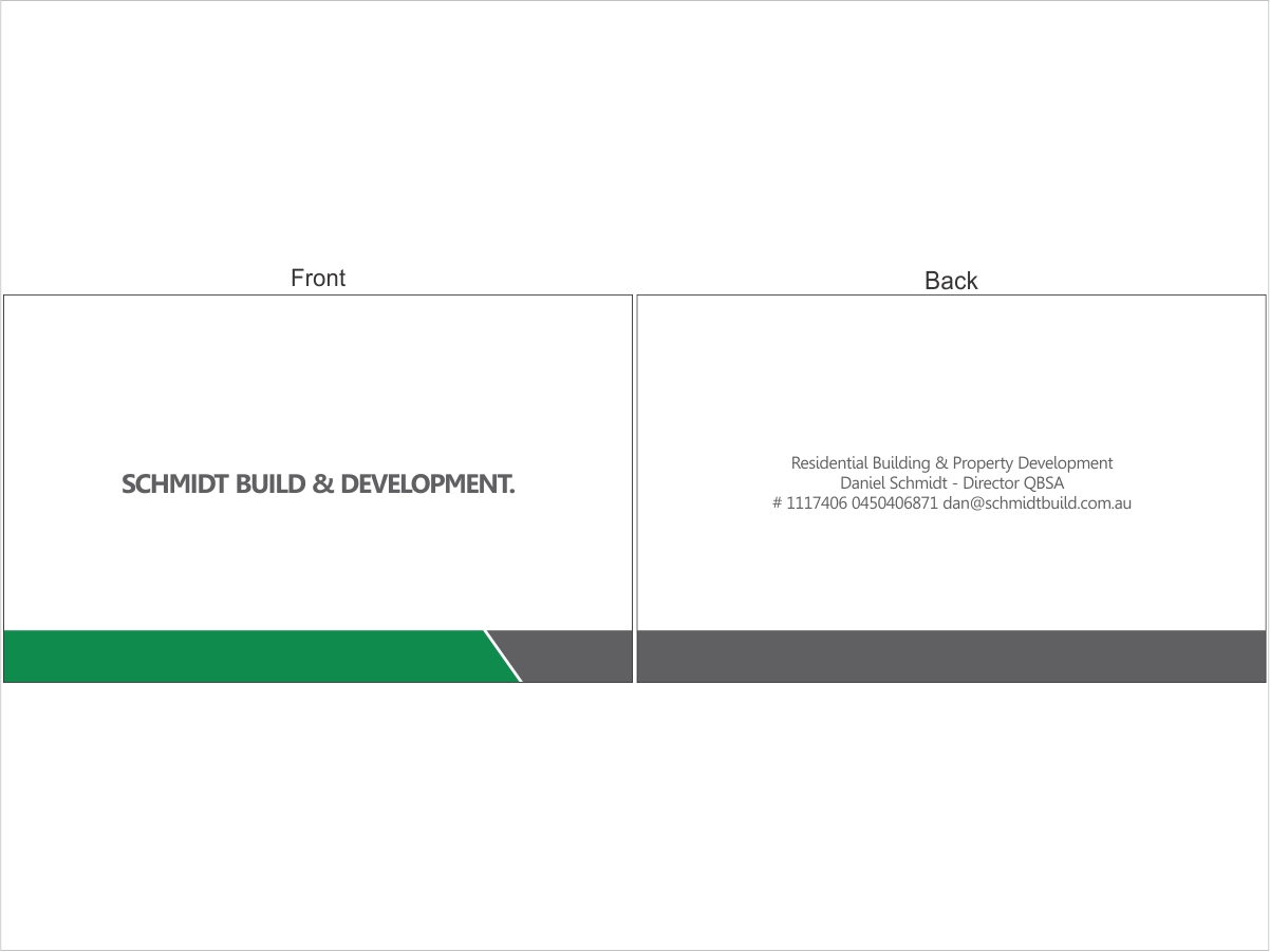Business Card Design by Purple Studio for Schmidt Build & Development | Design #2721267