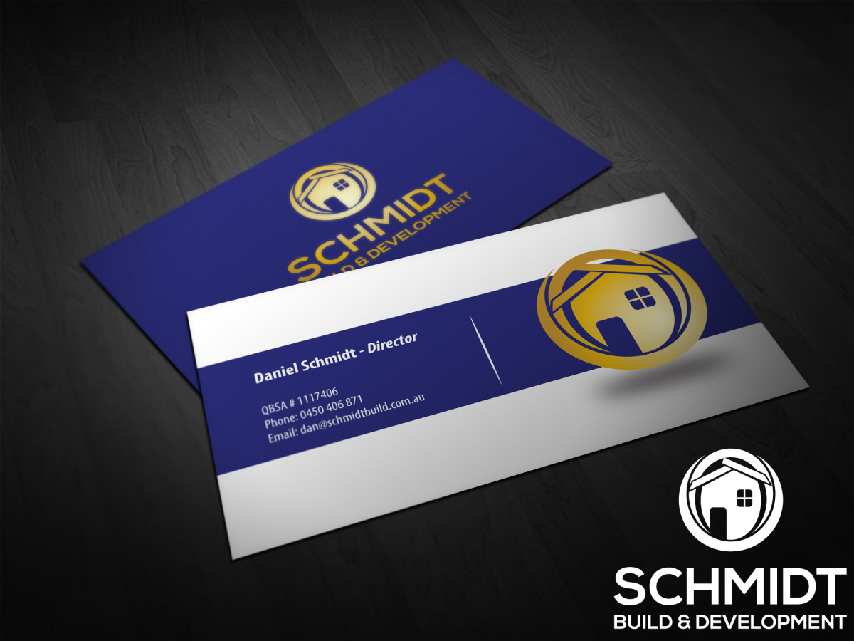 Diseño de Tarjeta de Presentación por S22design para Schmidt Build & Development | Diseño #2708123