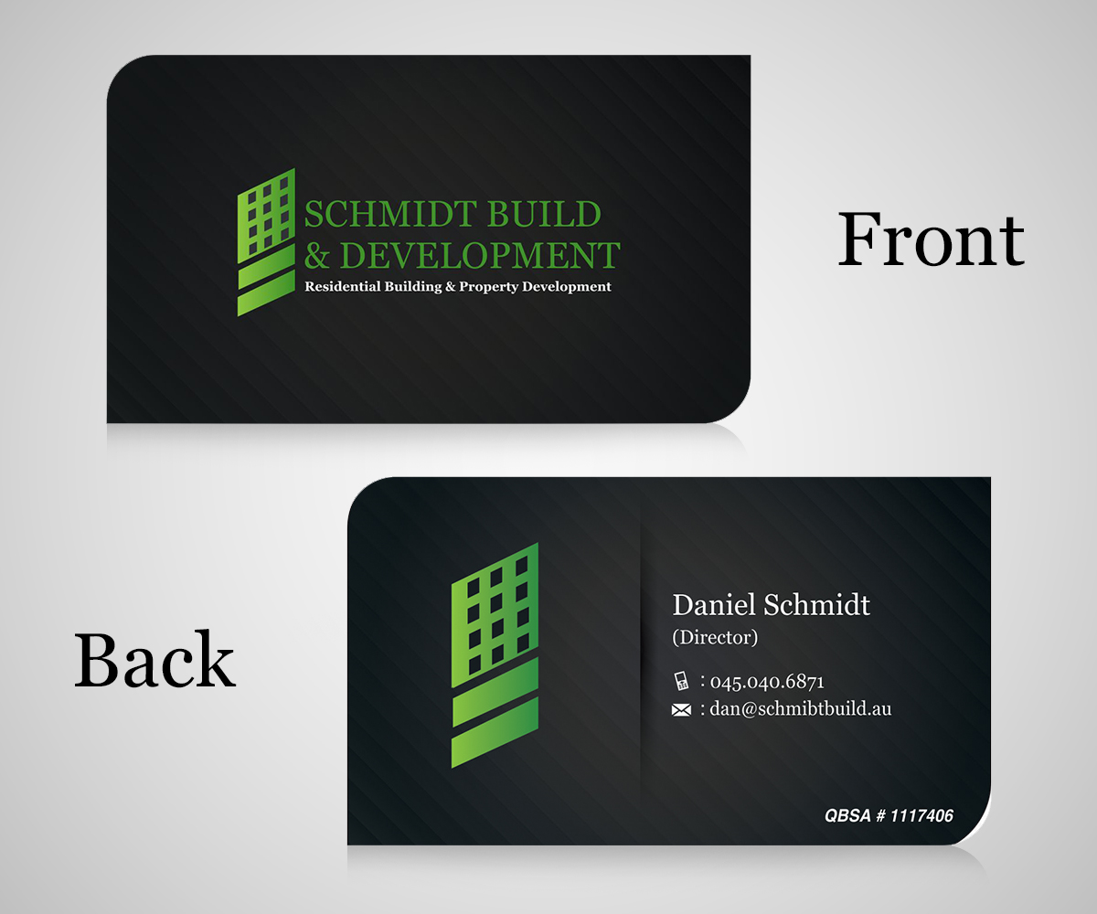 Business Card Design by Dzine & Beyond for Schmidt Build & Development | Design #2746795