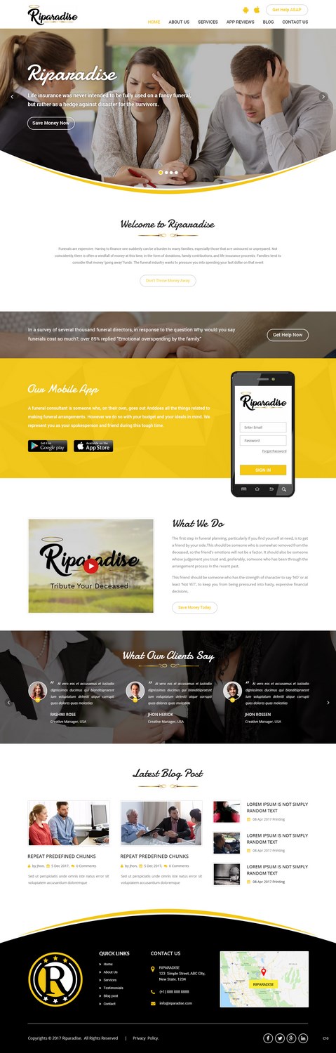 Wordpress Design by pb for Riparadise | Design #17263926