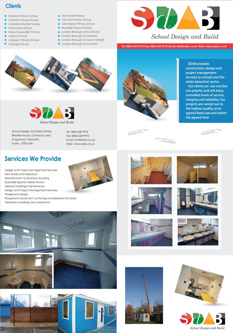Brochure Design by Carla Barbosa for School Design and Build Limite | Design: #55558