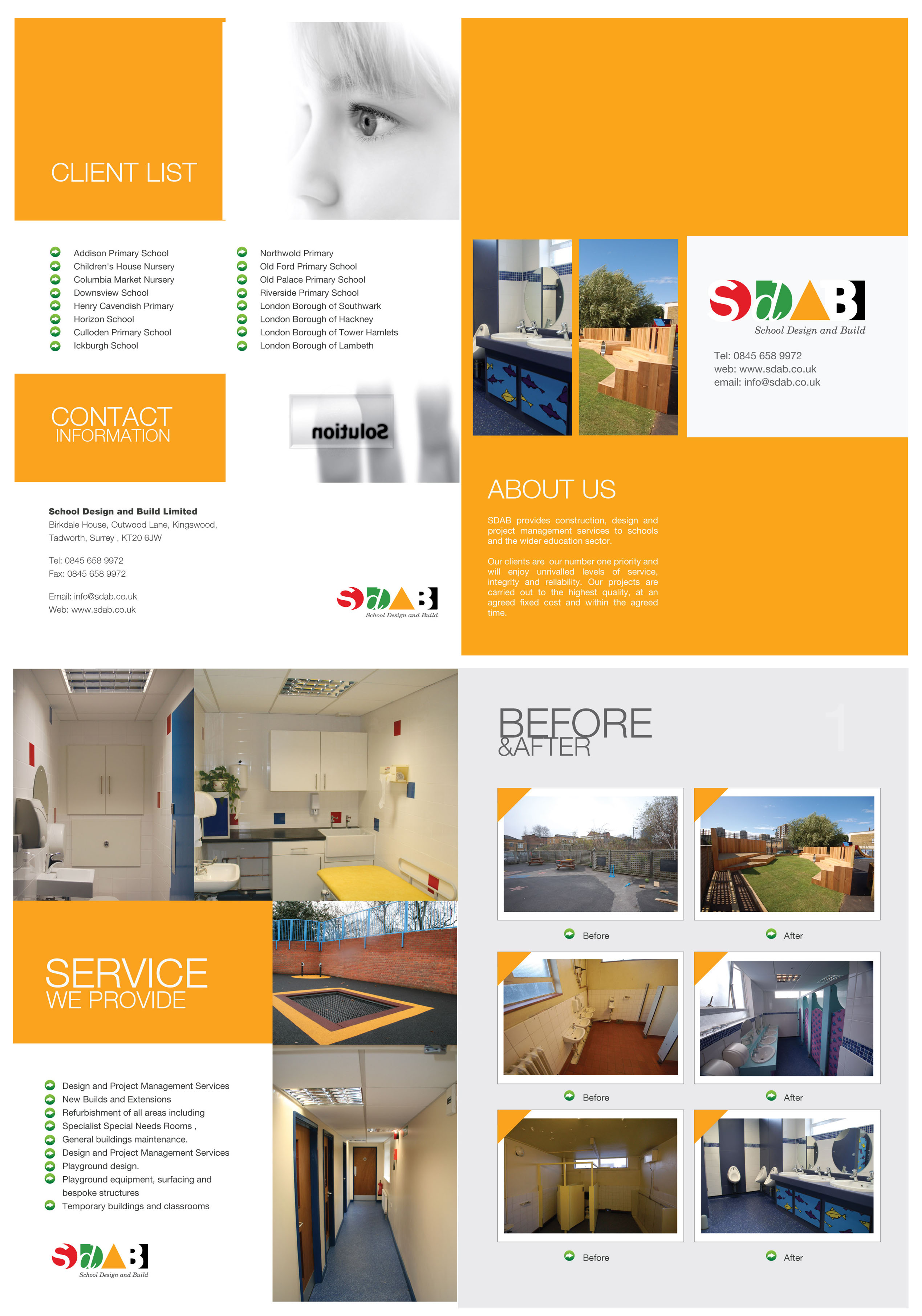 Brochure Design by weathered83 for School Design and Build Limite | Design #46644