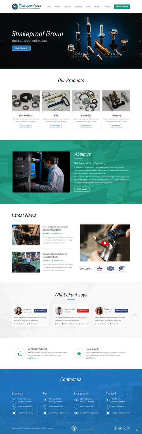 Web Design by pb for ITW Shakeproof | Design #17209092