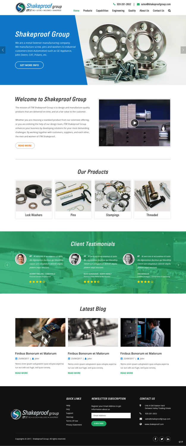 Web Design by pb for ITW Shakeproof | Design #17209093