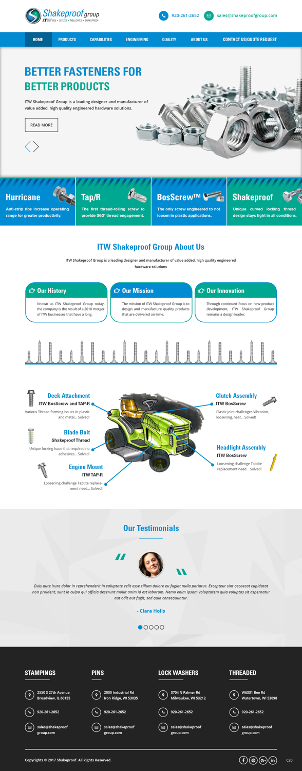 Web Design by pb for ITW Shakeproof | Design #17209094