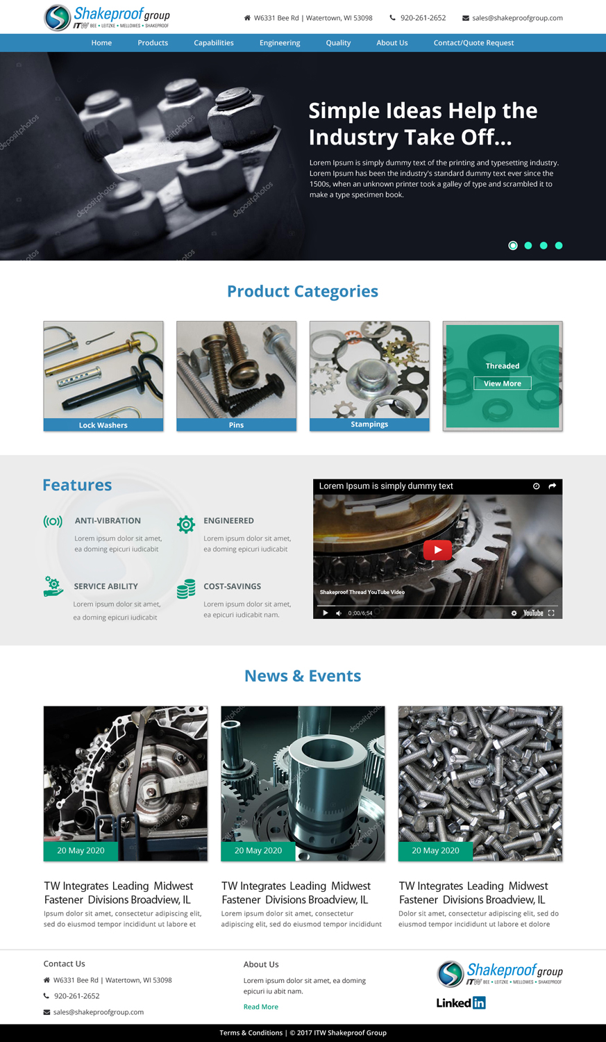 Web Design by Sujit Banerjee for ITW Shakeproof | Design #17215103