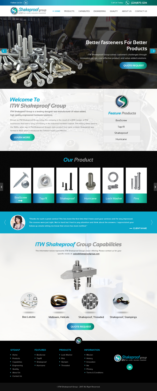 Web Design by rightway for ITW Shakeproof | Design #17256289