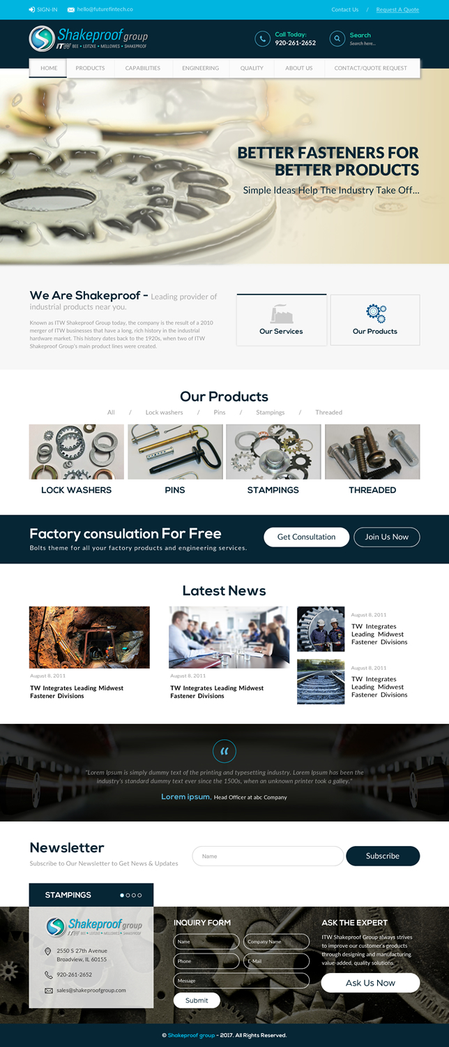 Web Design by rightway for ITW Shakeproof | Design #17256292