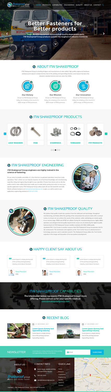Web Design par rightway pour ITW Shakeproof | Design #17256304