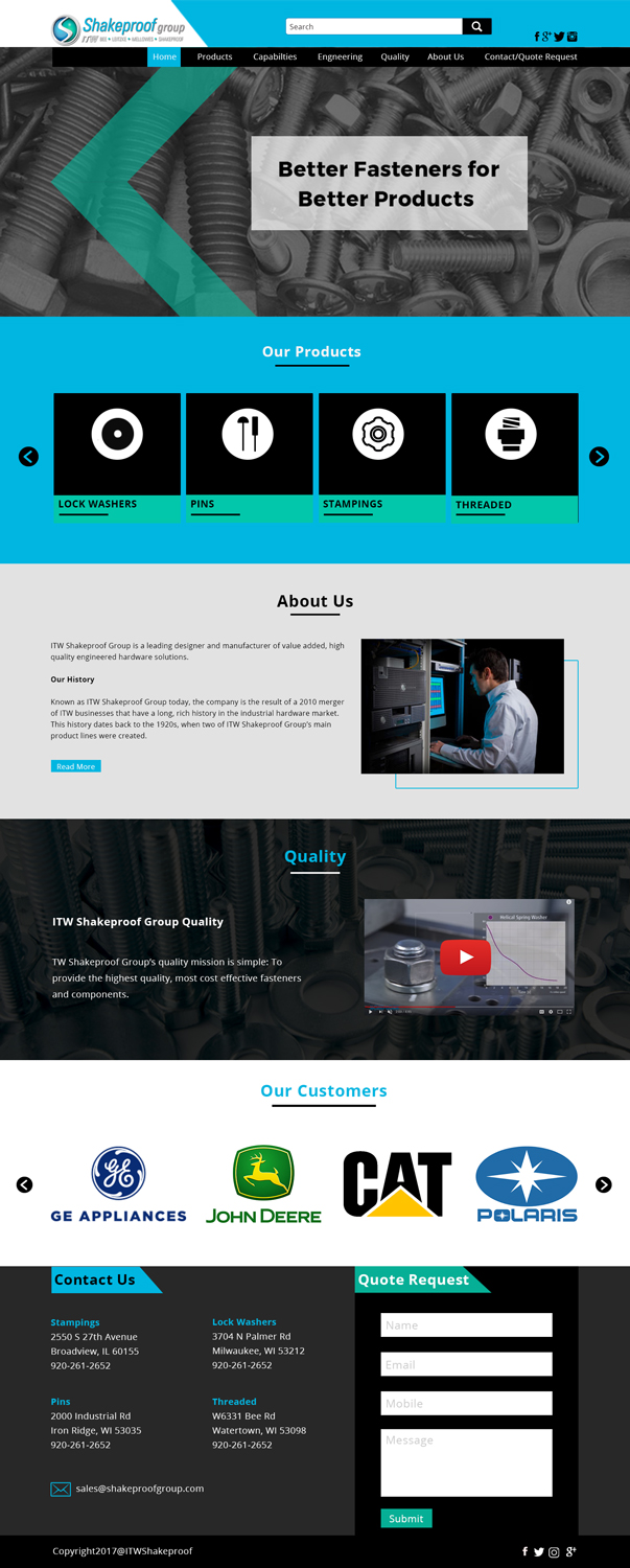 Web Design par Xclusive Designers pour ITW Shakeproof | Design #17240644