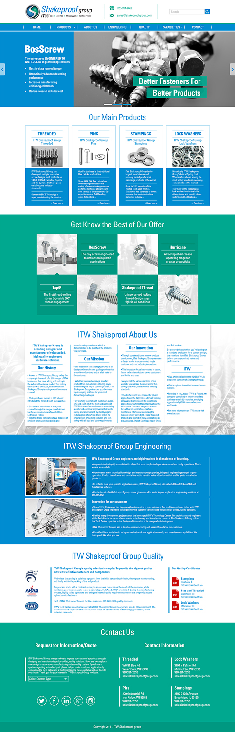 Web Design par Skepi pour ITW Shakeproof | Design #17317708