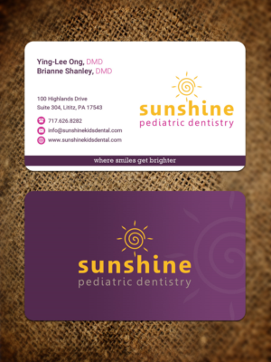 Fresh, modern, fun business card for pediatric dental practice | Diseño de Tarjeta de Presentación por Sandaruwan