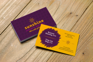 Fresh, modern, fun business card for pediatric dental practice | Business Card Design by JK18